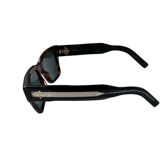 Christian Dior CD Diamond Tortoise Rectangular Sunglasses